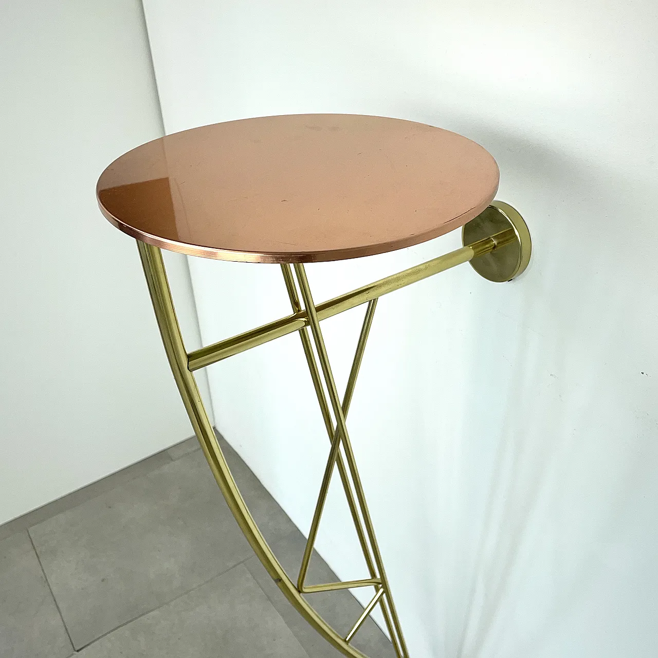 Hanging console in brass and copper produced by Driade, Italy, 1990s 10