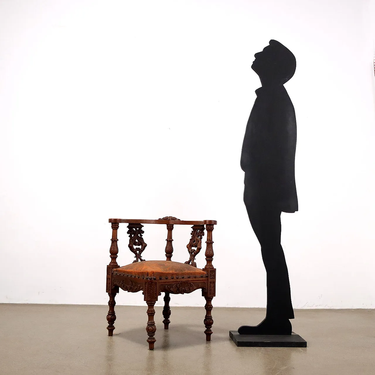 Poltroncina angolare in noce, '800 2