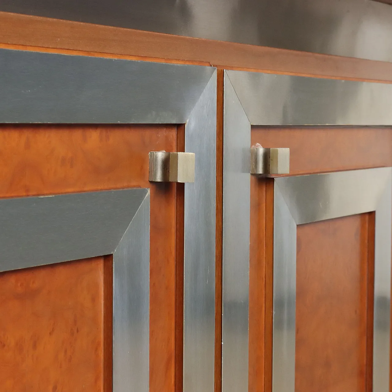 Walnut veneer and aluminium sideboard, late 20th century 5
