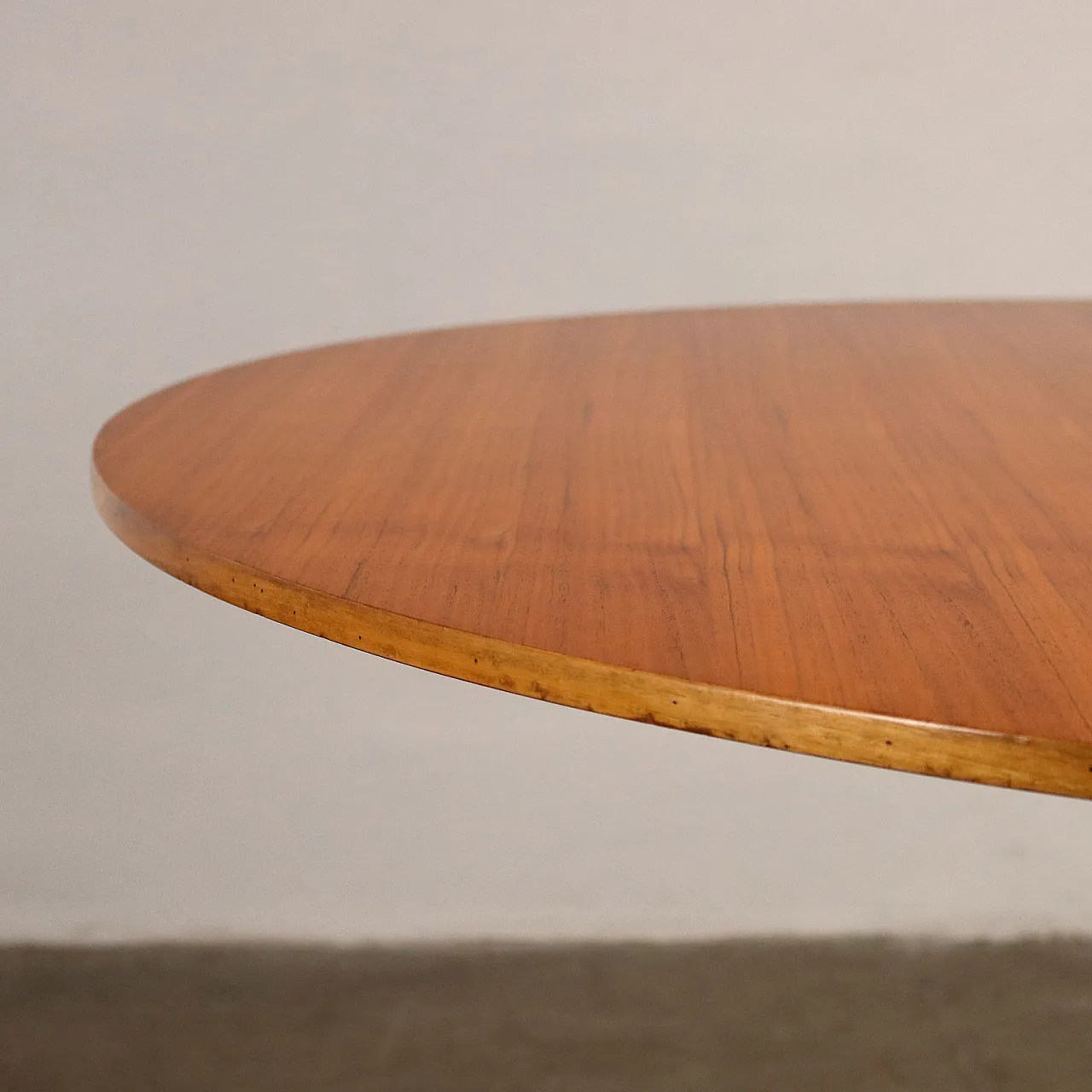 Round table with wooden top and metal base, 1960s 4