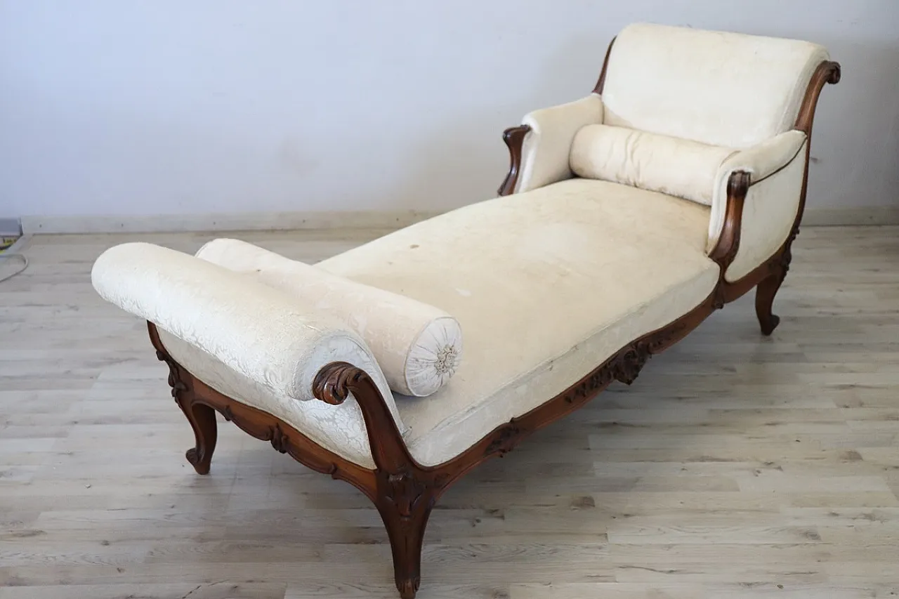 Louis XV chaise longue daybed, late 19th century 2