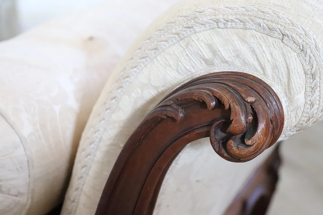 Louis XV chaise longue daybed, late 19th century 7