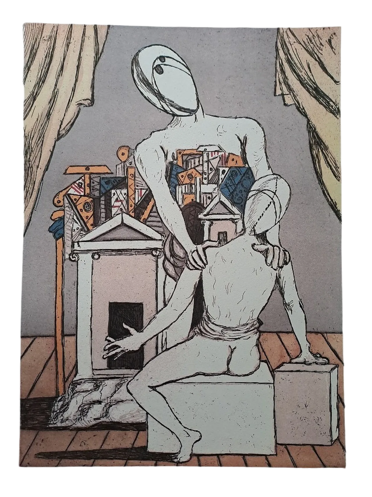 Oreste and Pilade lithograph by Giorgio De Chirico, 20th century 9