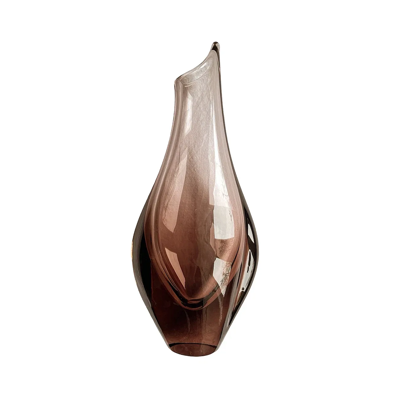 Glass vase by M. Klinger for Železny Brod Sklo, 1960s 3