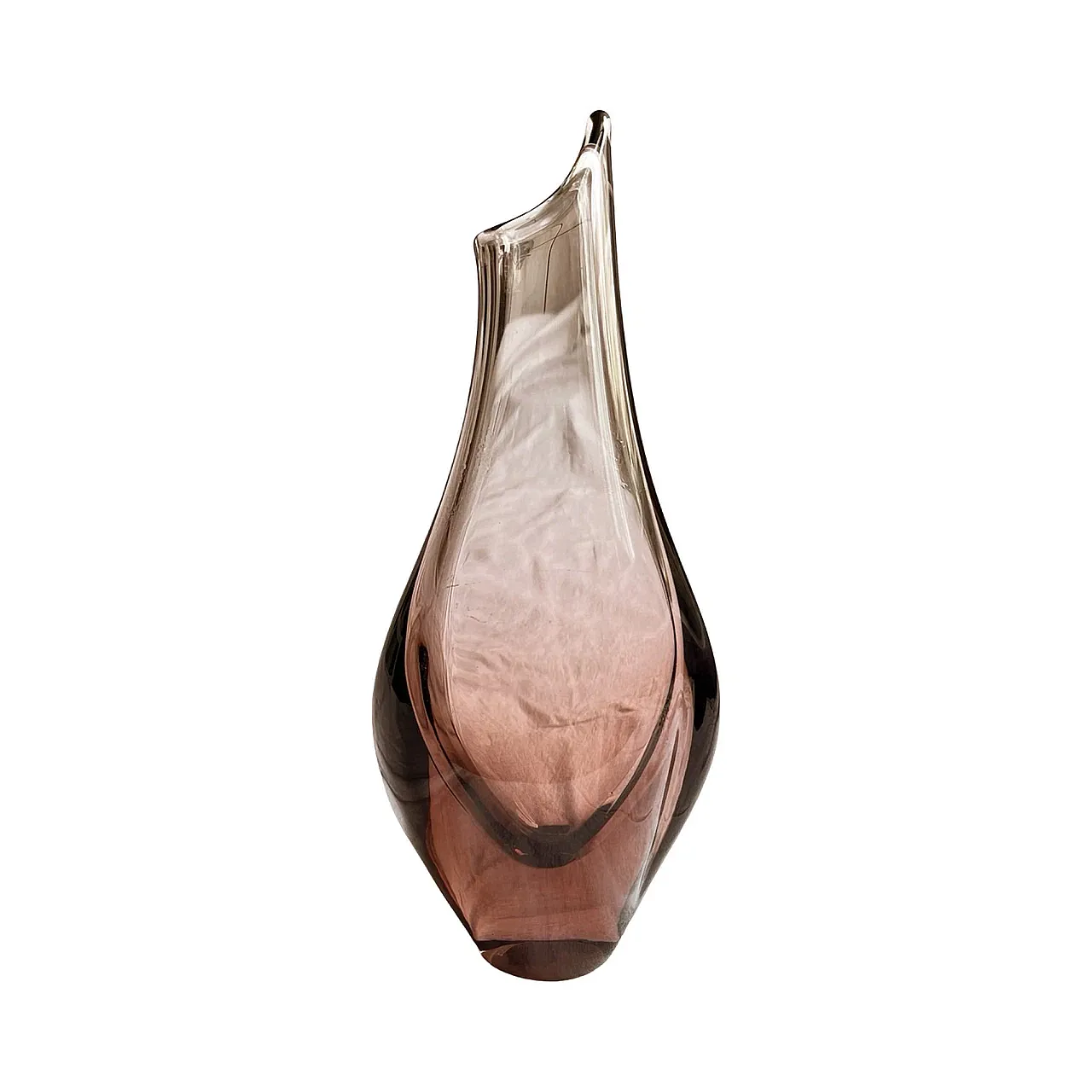 Glass vase by M. Klinger for Železny Brod Sklo, 1960s 6