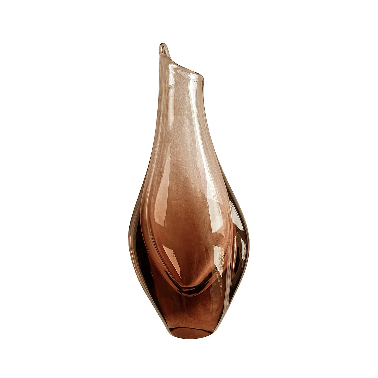 Glass vase by M. Klinger for Železny Brod Sklo, 1960s 7
