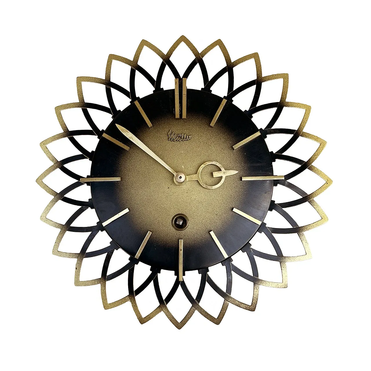 Mechanical sun hanging clock by Müller, 1960s 4