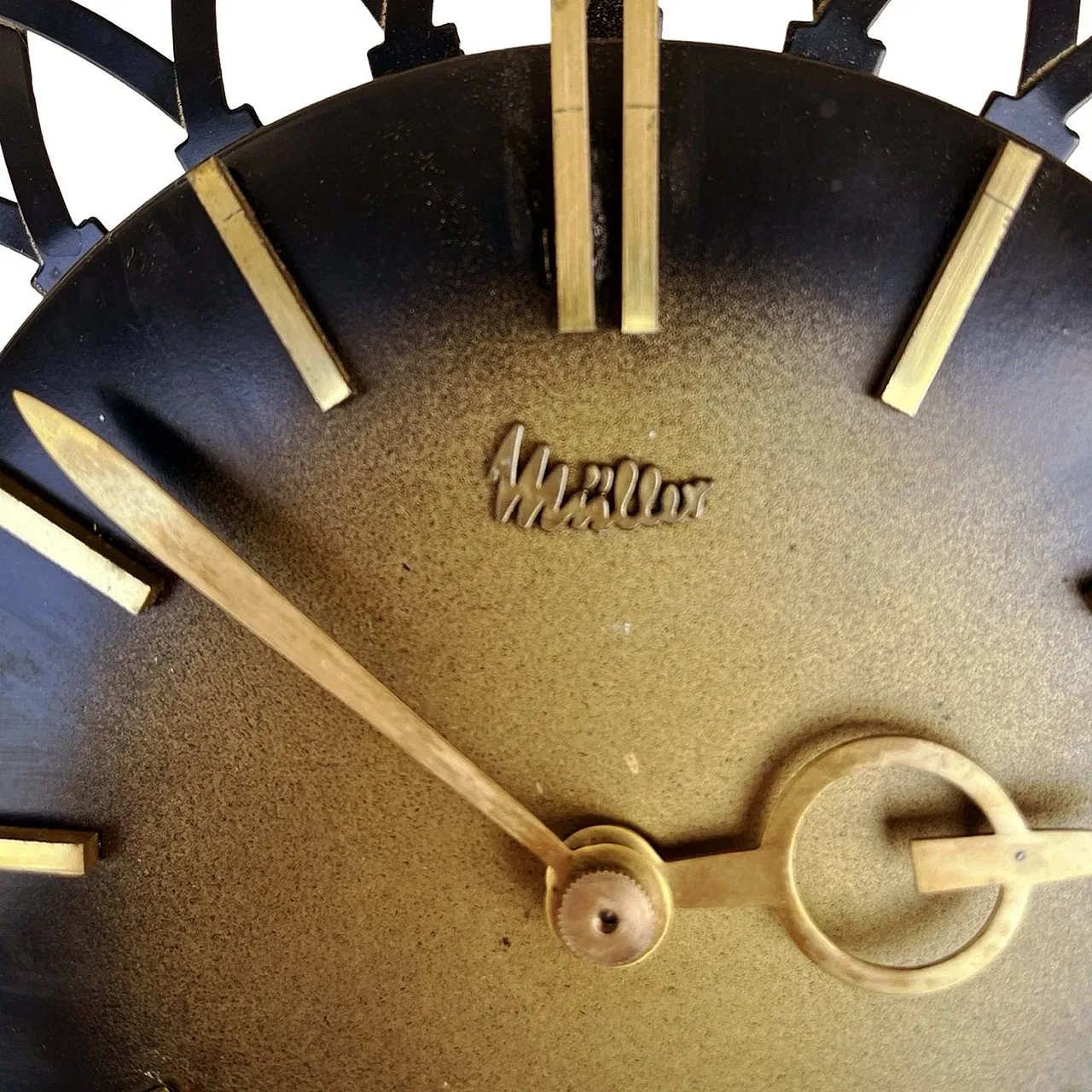 Mechanical sun hanging clock by Müller, 1960s 5