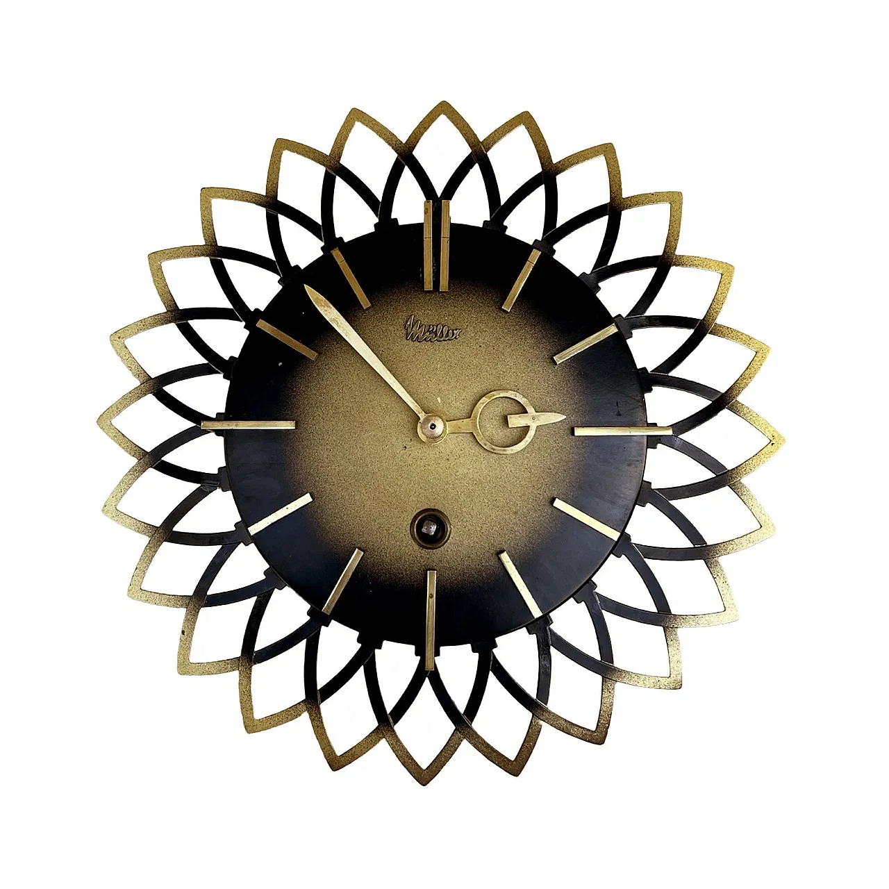 Mechanical sun hanging clock by Müller, 1960s 9