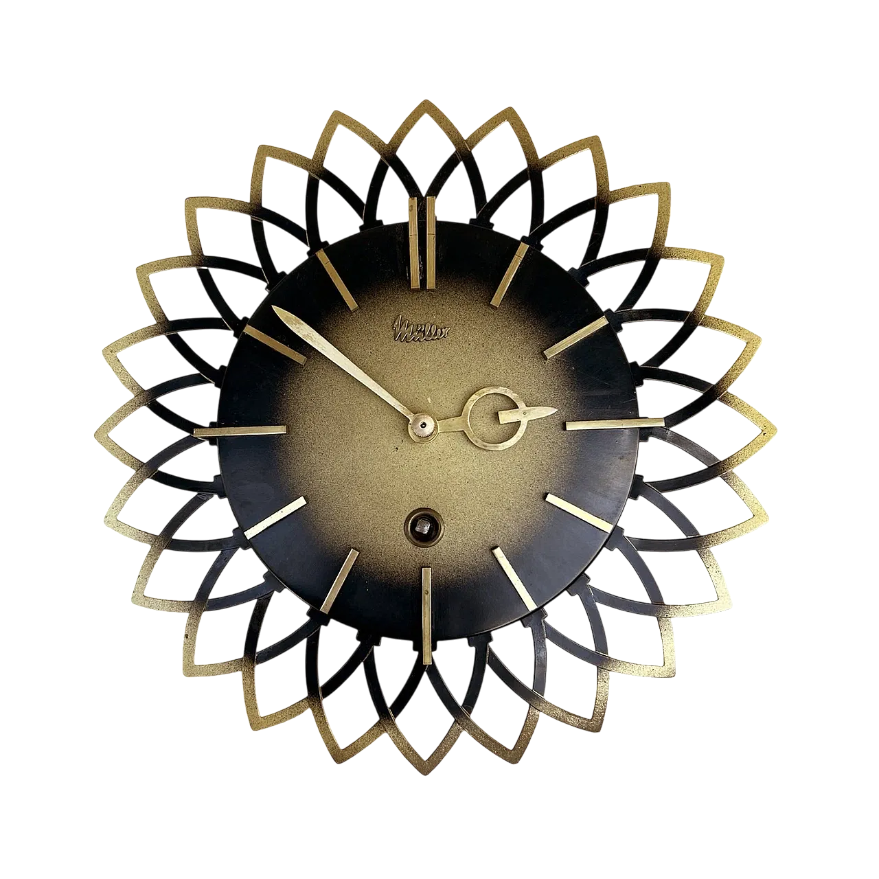 Mechanical sun hanging clock by Müller, 1960s 10