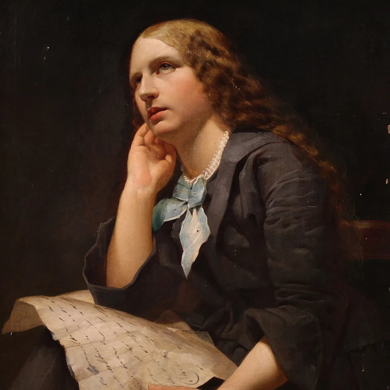 Portrait of a lady, oil on canvas 19th century 2