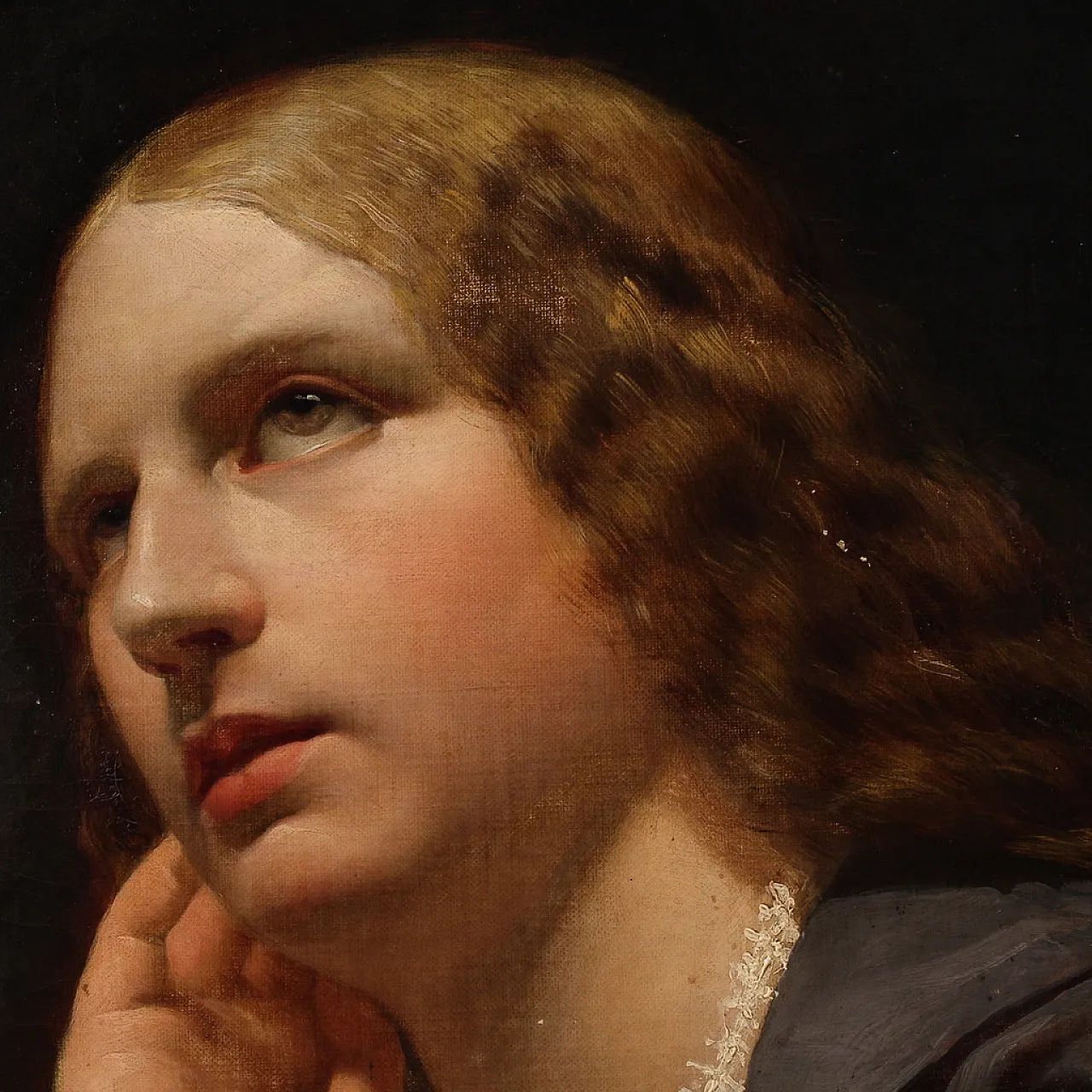 Portrait of a lady, oil on canvas 19th century 11