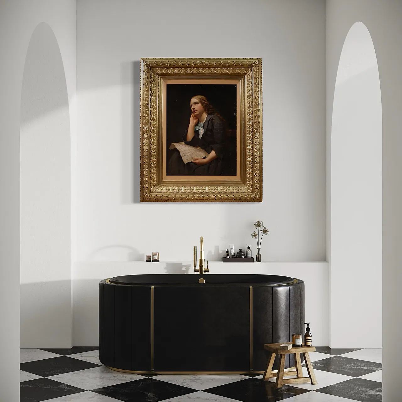 Portrait of a lady, oil on canvas 19th century 13