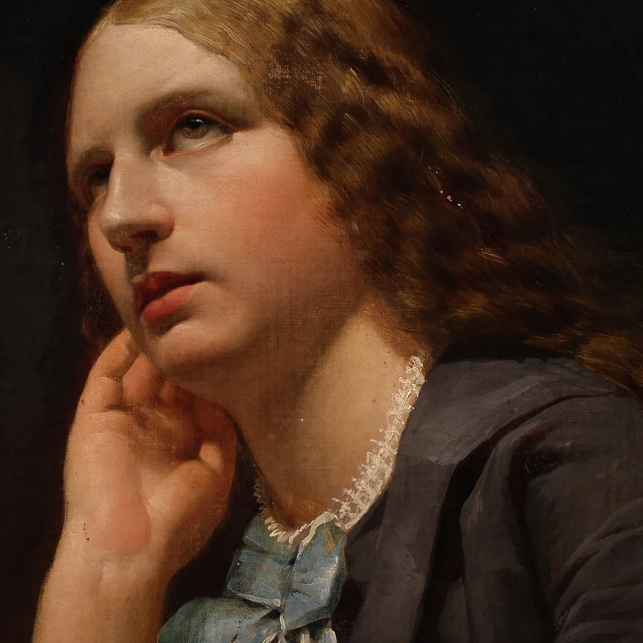 Portrait of a lady, oil on canvas 19th century 14