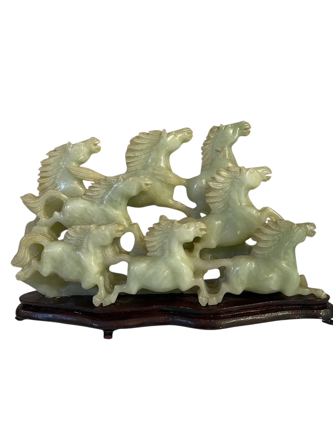 Gruppo in giada, cavalli al galoppo, '800 10