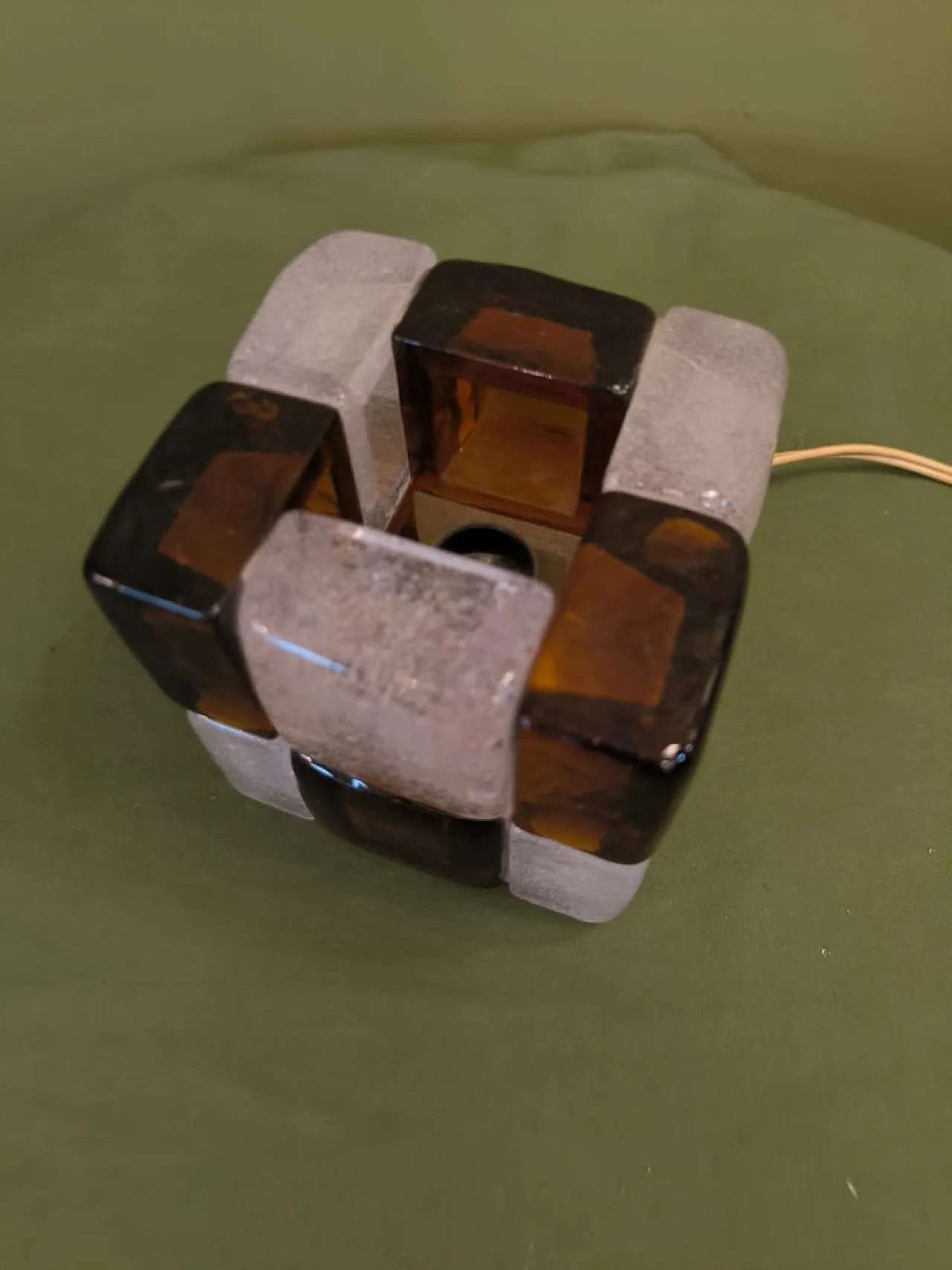 Lampada da tavolo cubo di Poliarte, anni '70 3