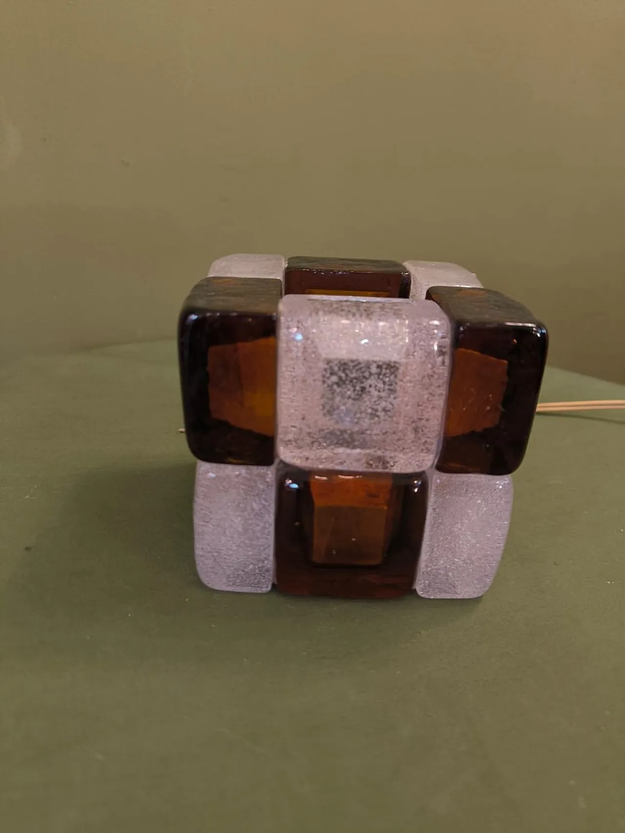 Lampada da tavolo cubo di Poliarte, anni '70 4