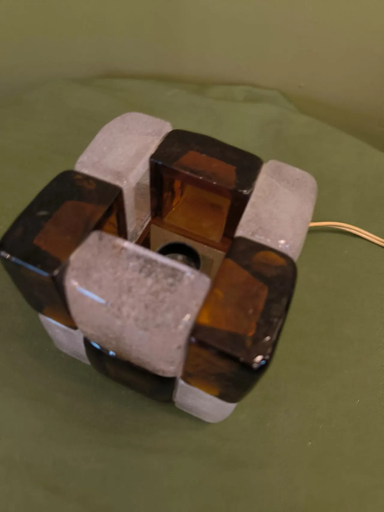 Lampada da tavolo cubo di Poliarte, anni '70 5