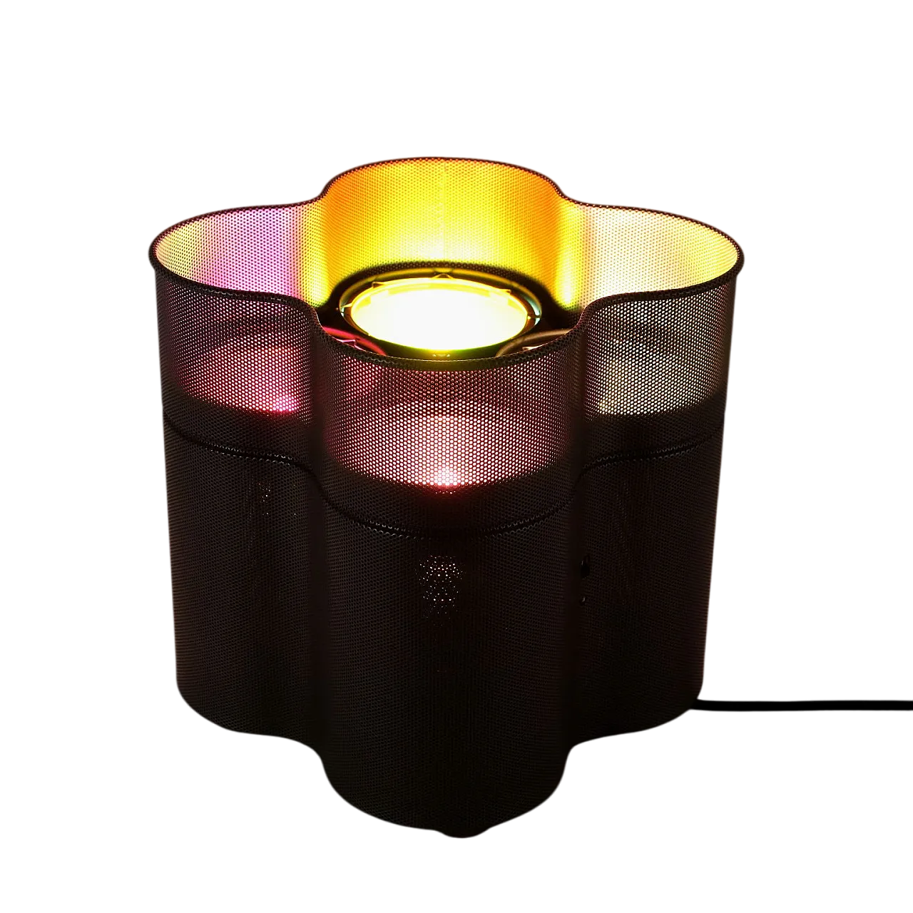 Lampada in acciaio traforato smaltato, '900 11