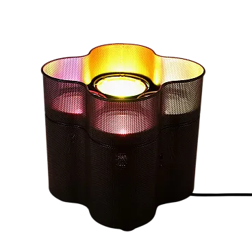 Lampada in acciaio traforato smaltato, '900