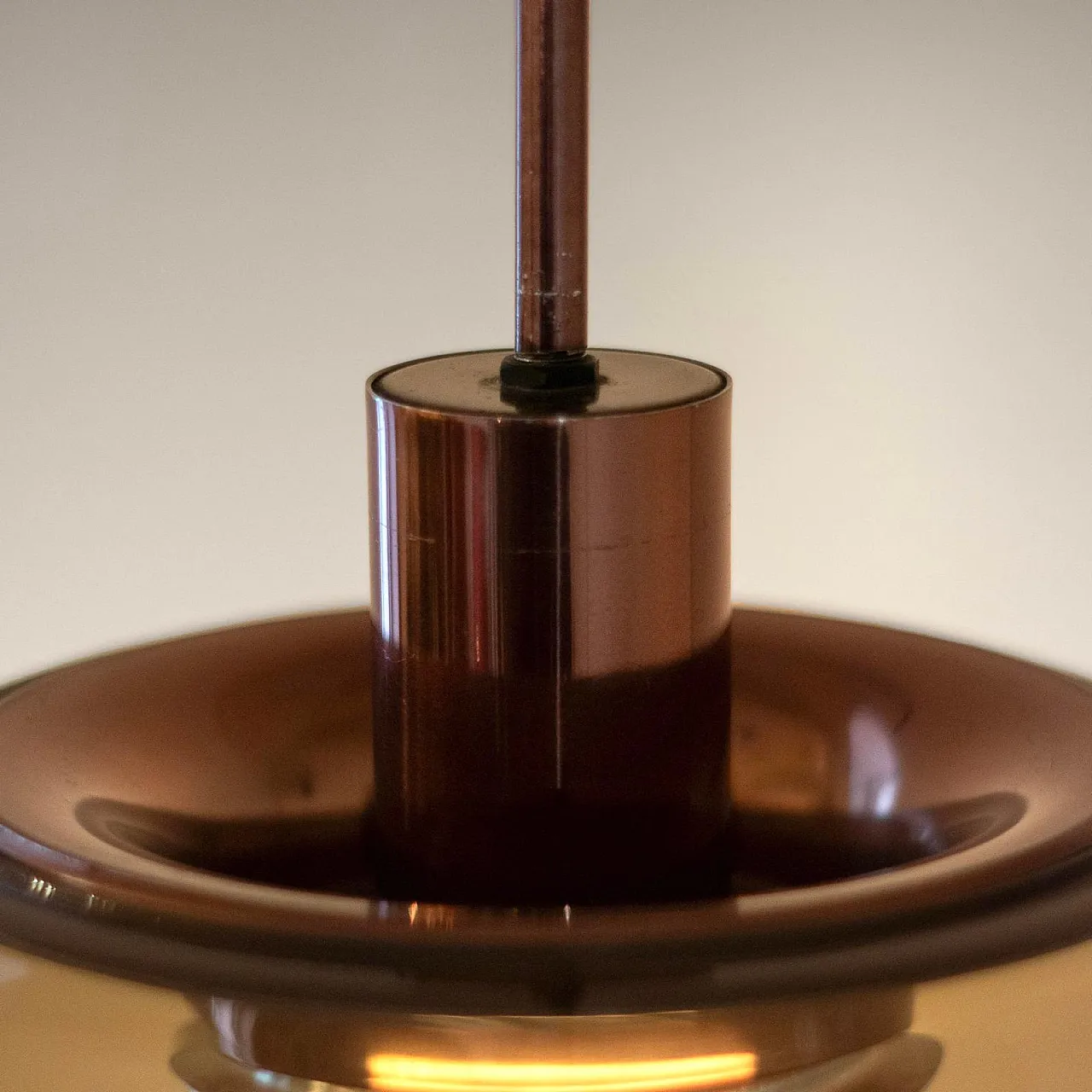 Smoked glass pendant lamp, 70s 3