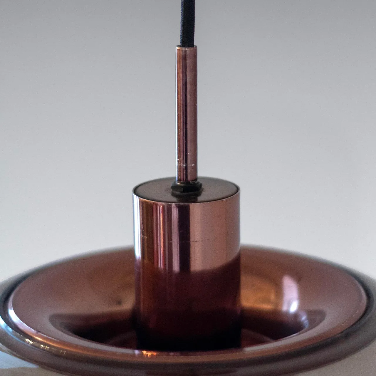 Smoked glass pendant lamp, 70s 5