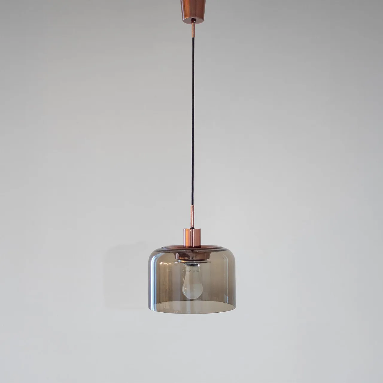 Smoked glass pendant lamp, 70s 11