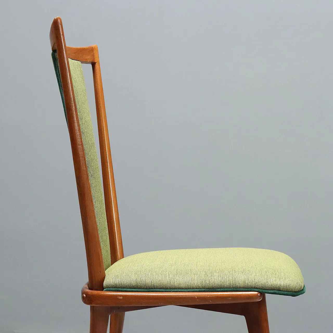 8 Dining chairs in wood and fabric, 20th century 5