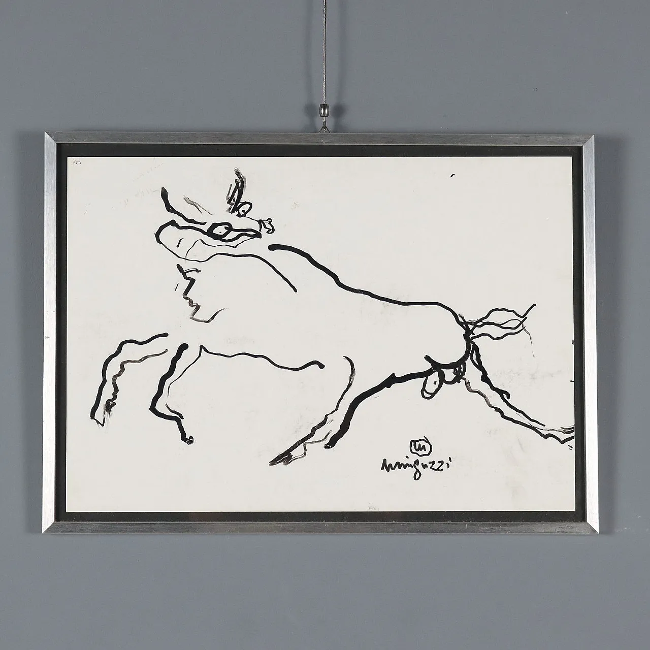 Acquarello e carboncino su carta con cornice, '900 1