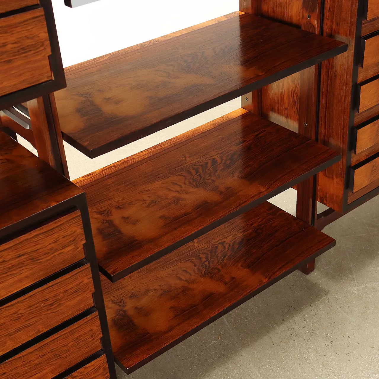 Libreria in legno massello laminato, anni '60 8