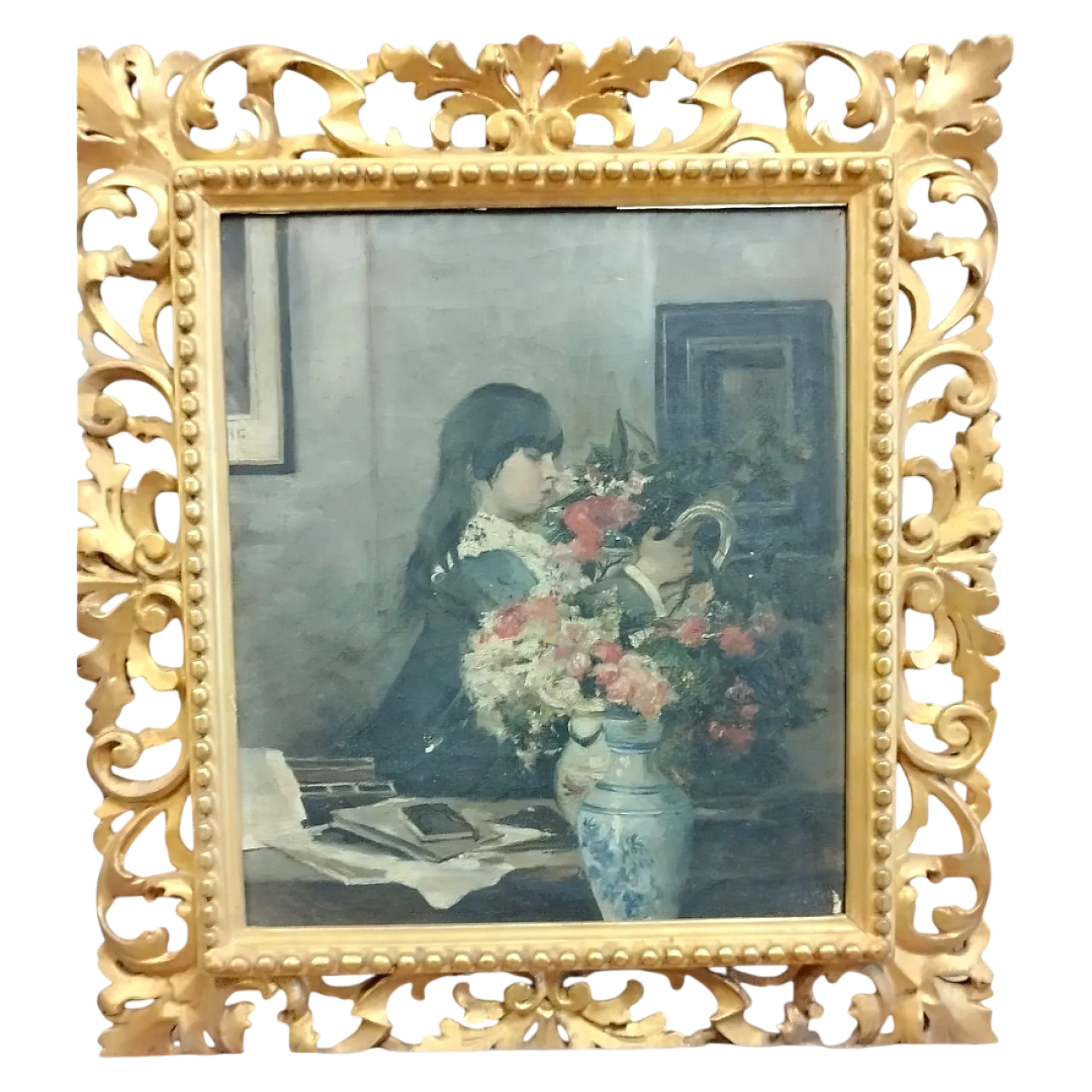 Oil on canvas painting by the artist Alessandro Rontini, 19th century 19