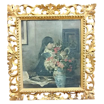 Oil on canvas painting by the artist Alessandro Rontini, 19th century