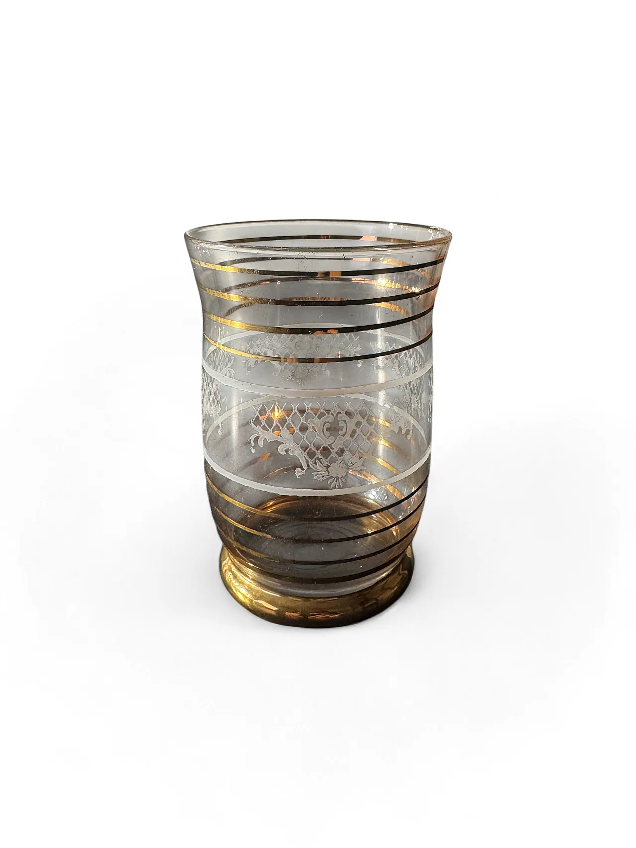 Brocca e 5 bicchieri filo oro zecchino, anni '70 5