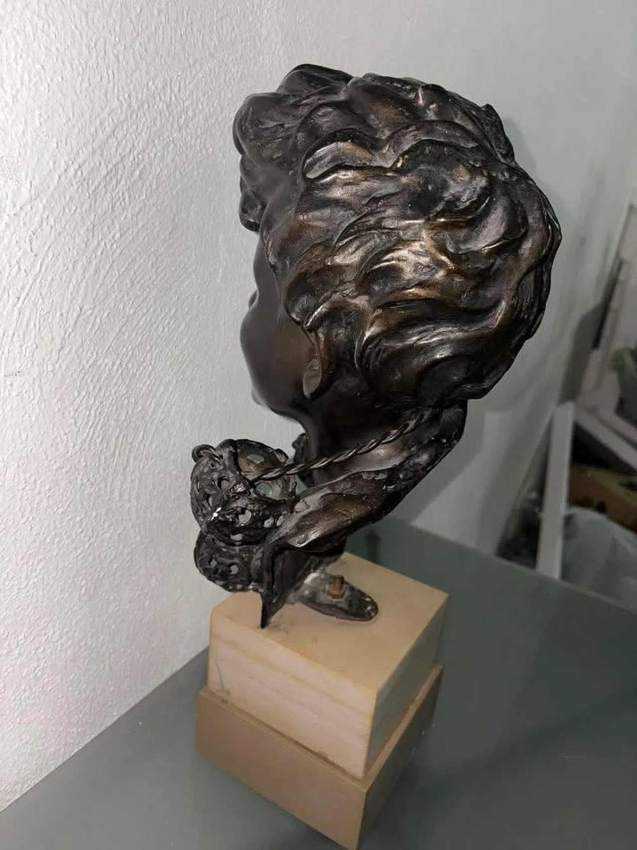 Busto napoletano in bronzo Scugnizzo di De Martino, 70s 6