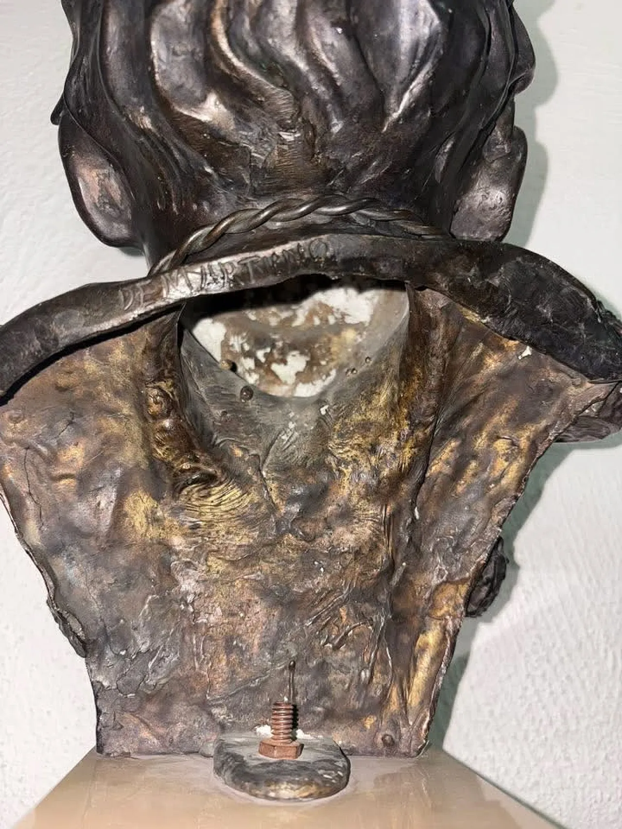 Busto napoletano in bronzo Scugnizzo di De Martino, 70s 7