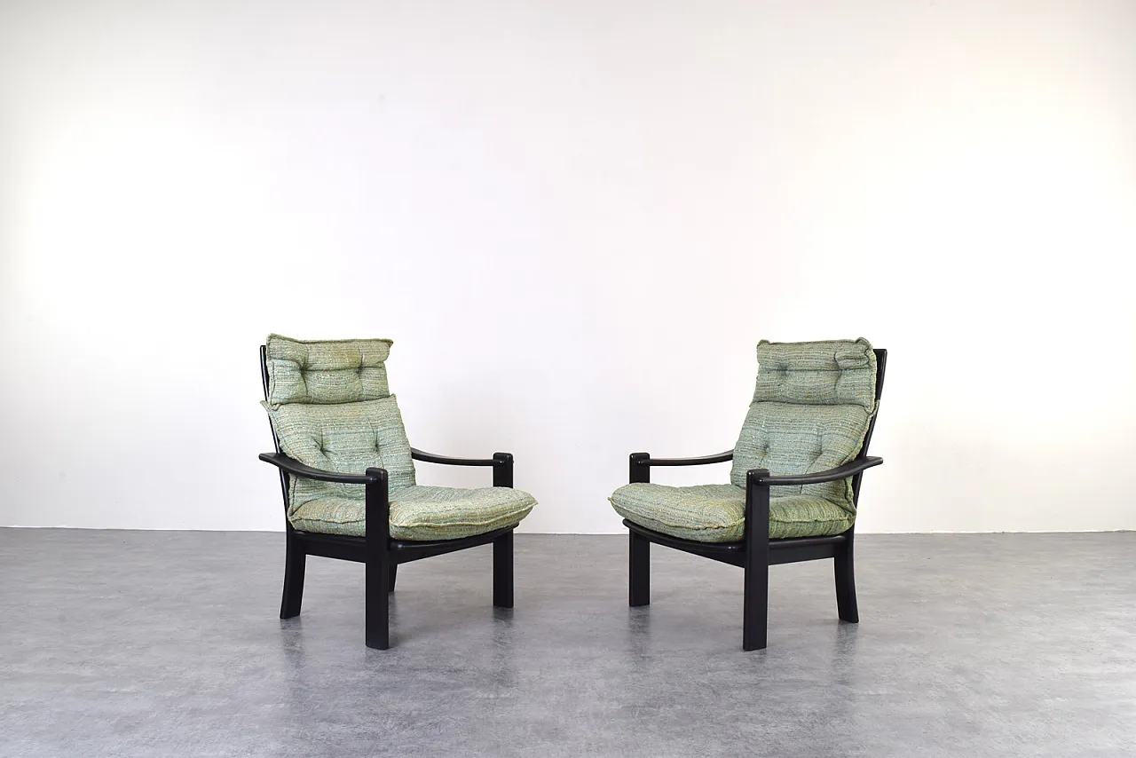 Poltrone e tavolino da caffè Mid-Century, danesi, anni '70 2