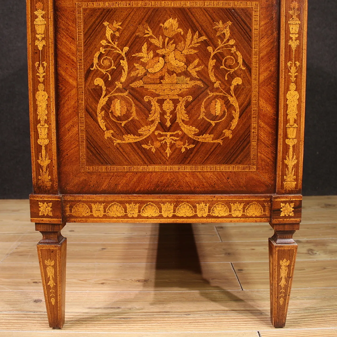 Italian inlaid chest of drawers in Louis XVI style, 20th century 5