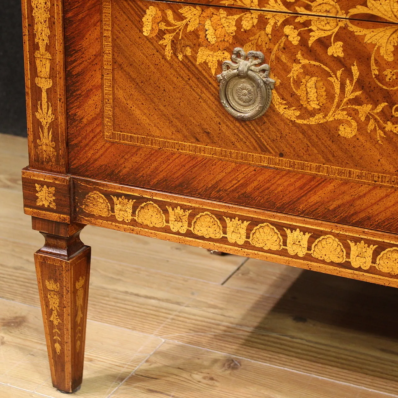 Italian inlaid chest of drawers in Louis XVI style, 20th century 11