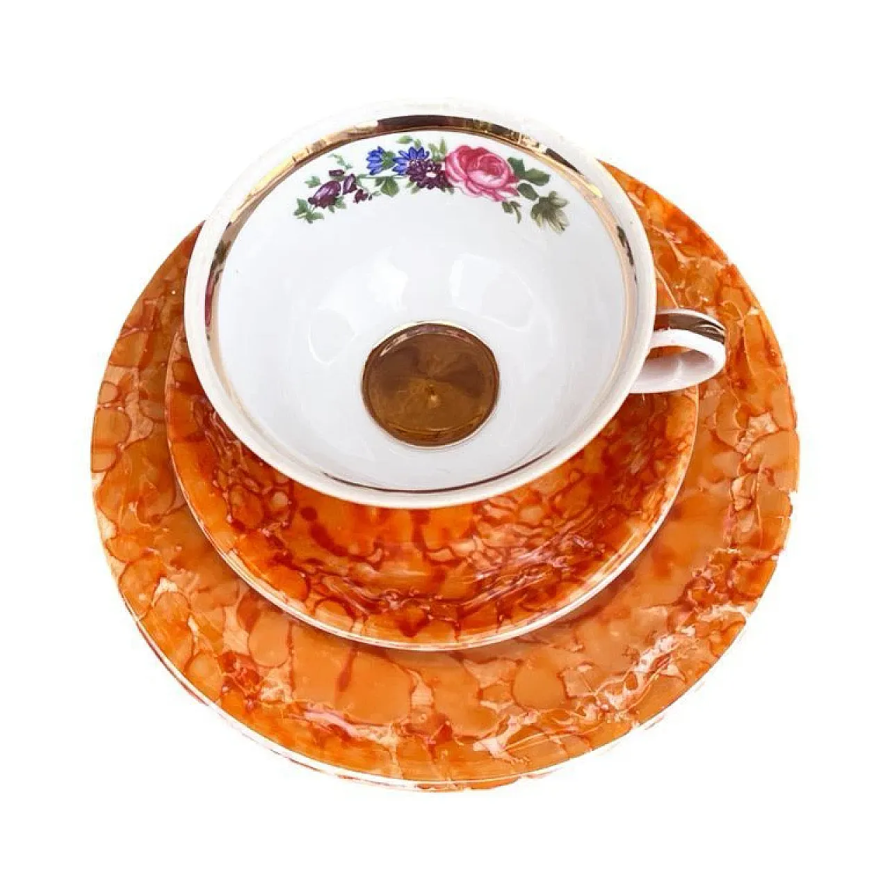 Marbled breakfast set, 1970s 6