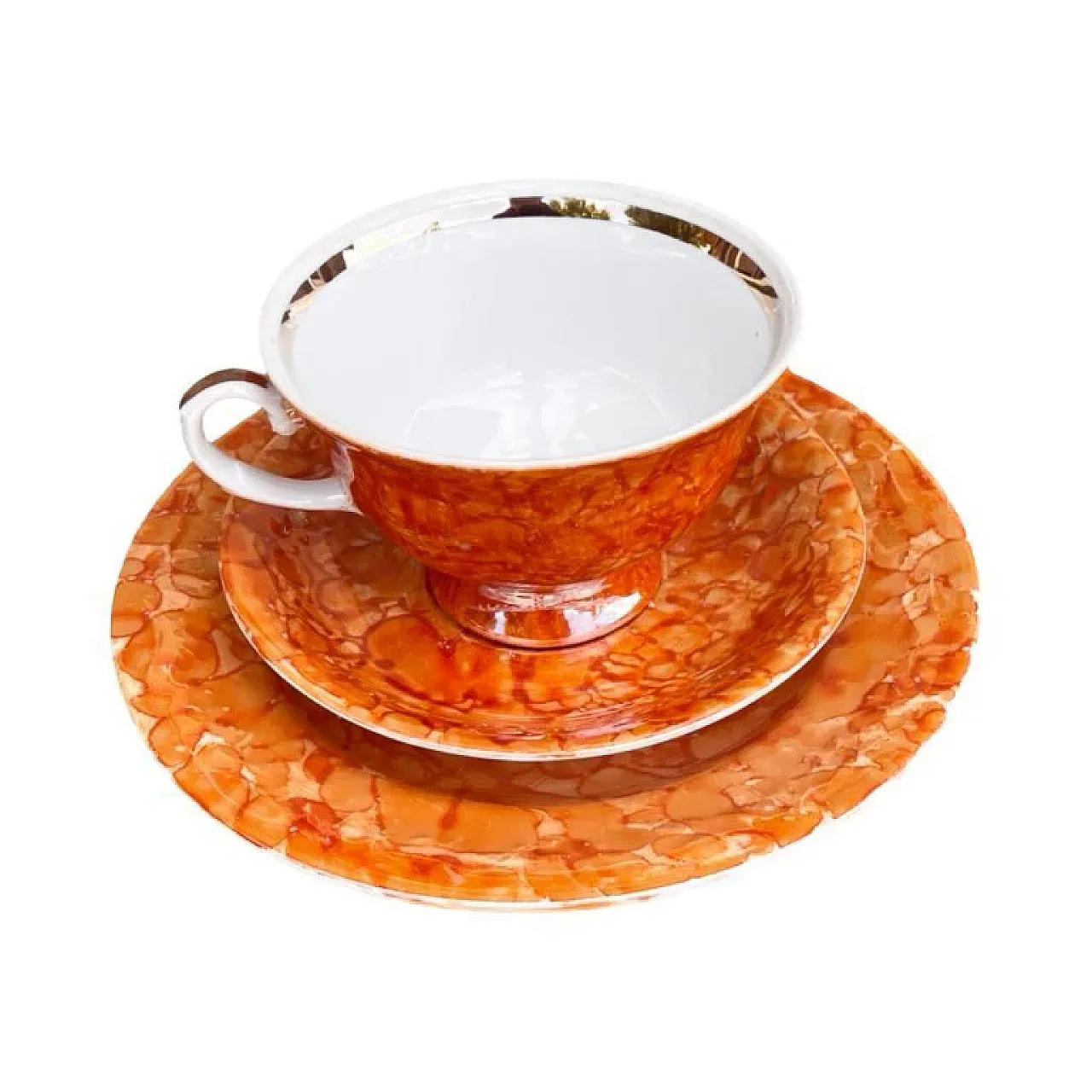 Marbled breakfast set, 1970s 8