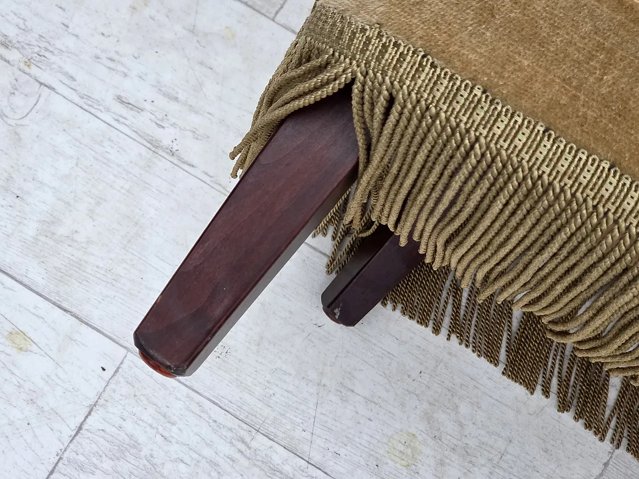 Danish armchair, light green velour, 1970s 20