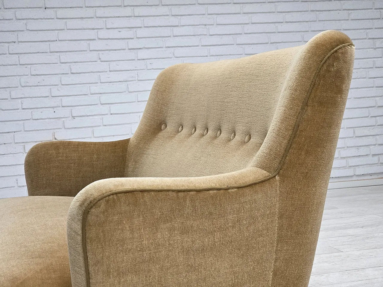 Danish 2-seater sofa, light green velour, 1970s 19