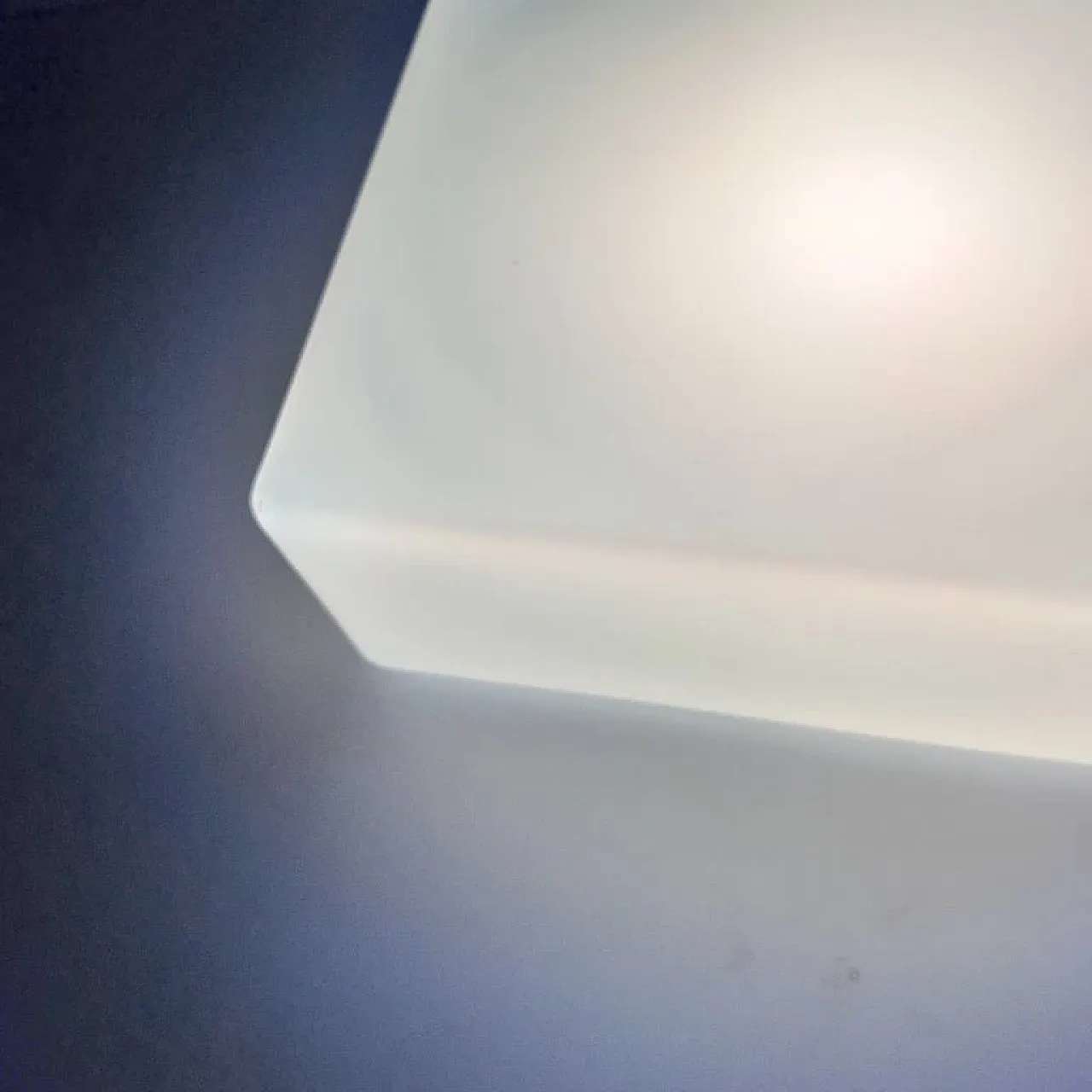 White glass ceiling lamp by RZB Bamberg, 1970s 7