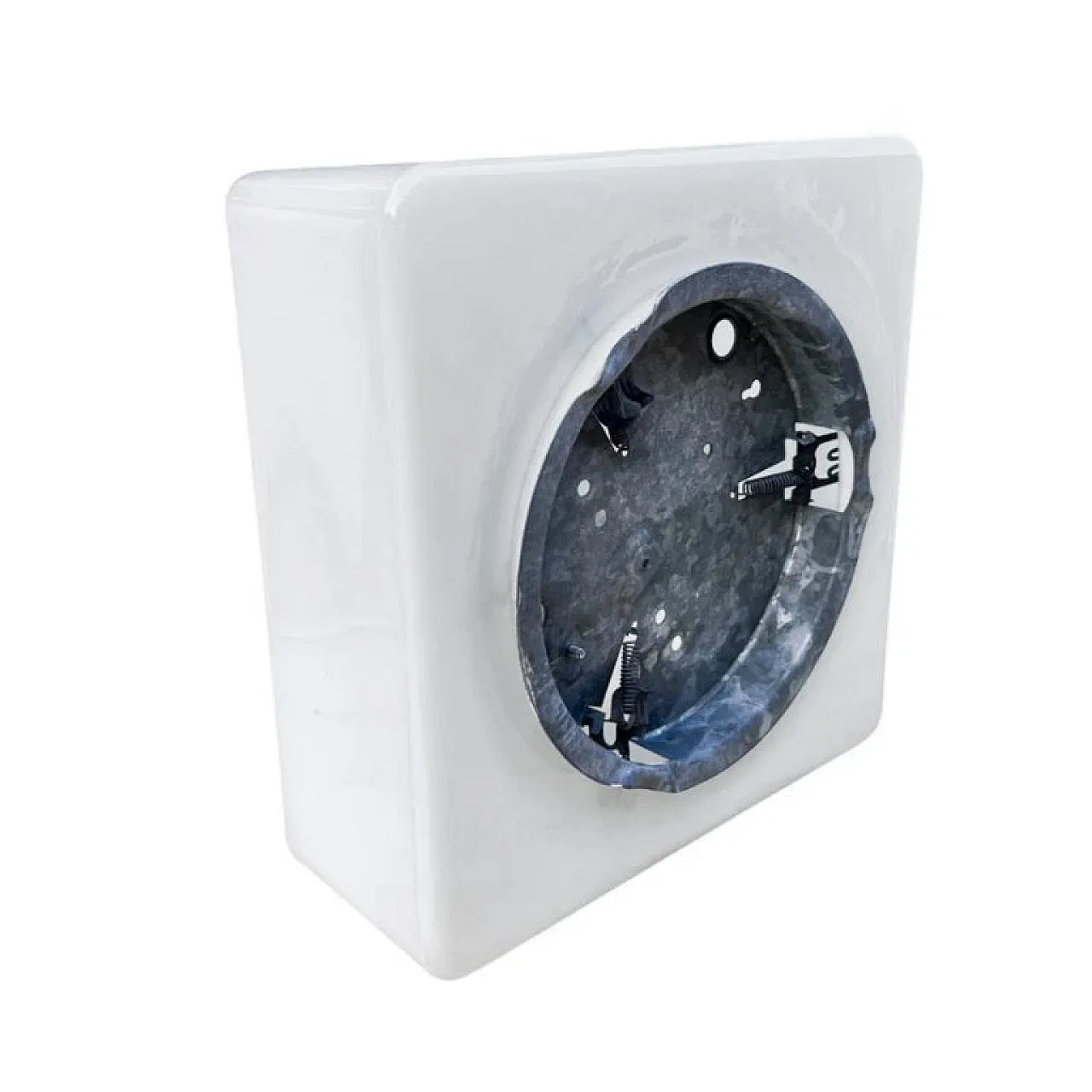 White glass ceiling lamp by RZB Bamberg, 1970s 10