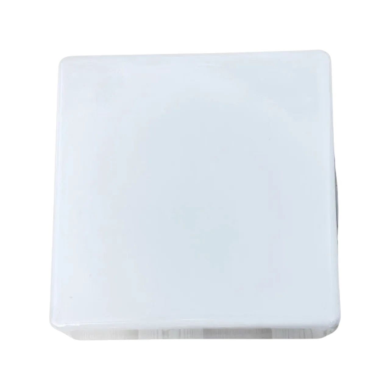 White glass ceiling lamp by RZB Bamberg, 1970s 13