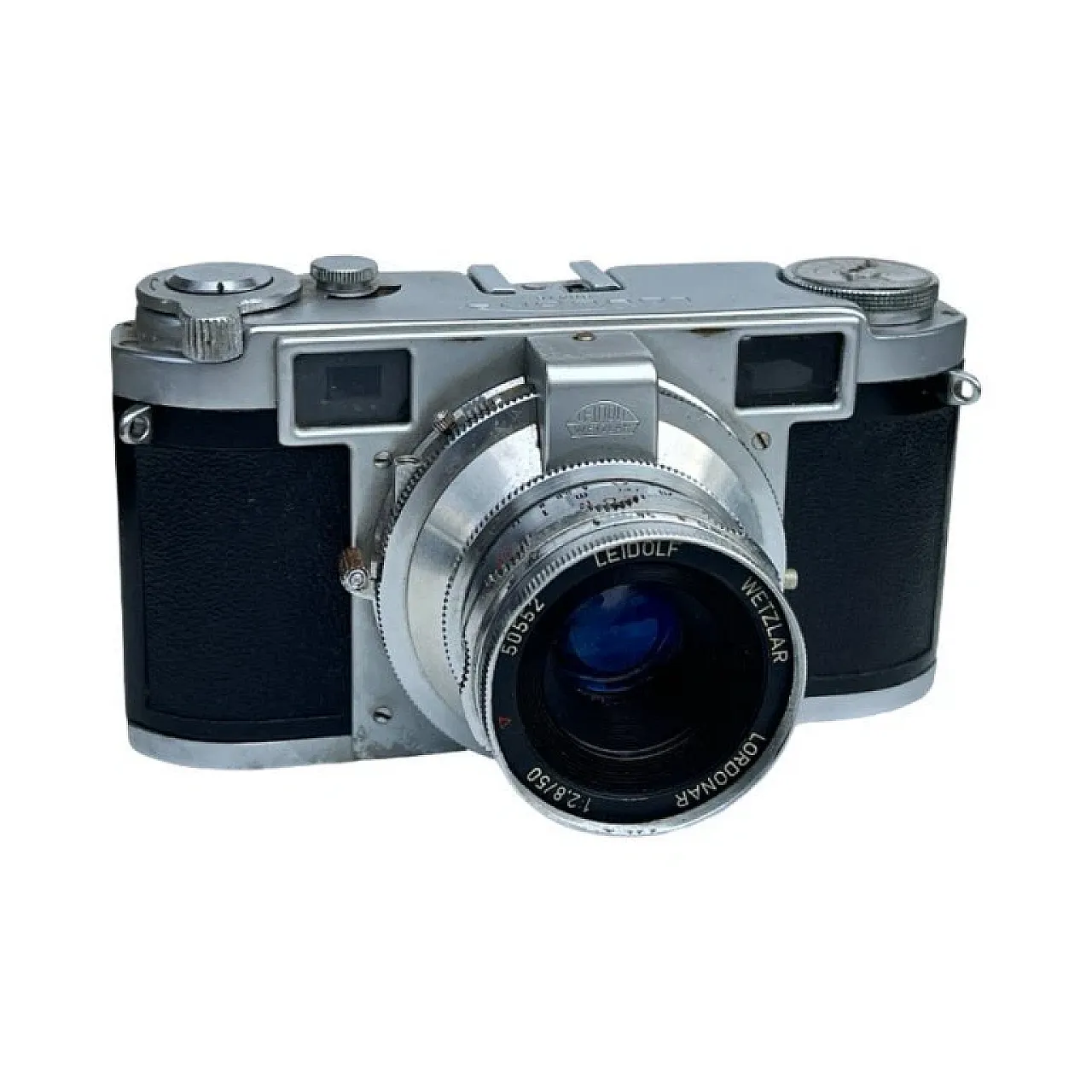 Leidolf Lordomat C35 camera with original case, 1950s 6