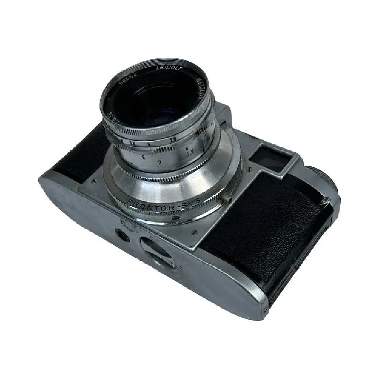 Leidolf Lordomat C35 camera with original case, 1950s 9