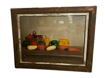 Still life with vegetables, oil painting, 1940s