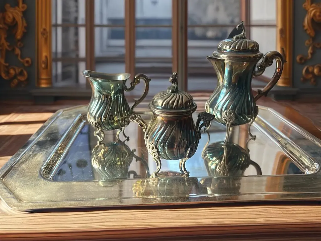 Silver coffee service, 19th century 1