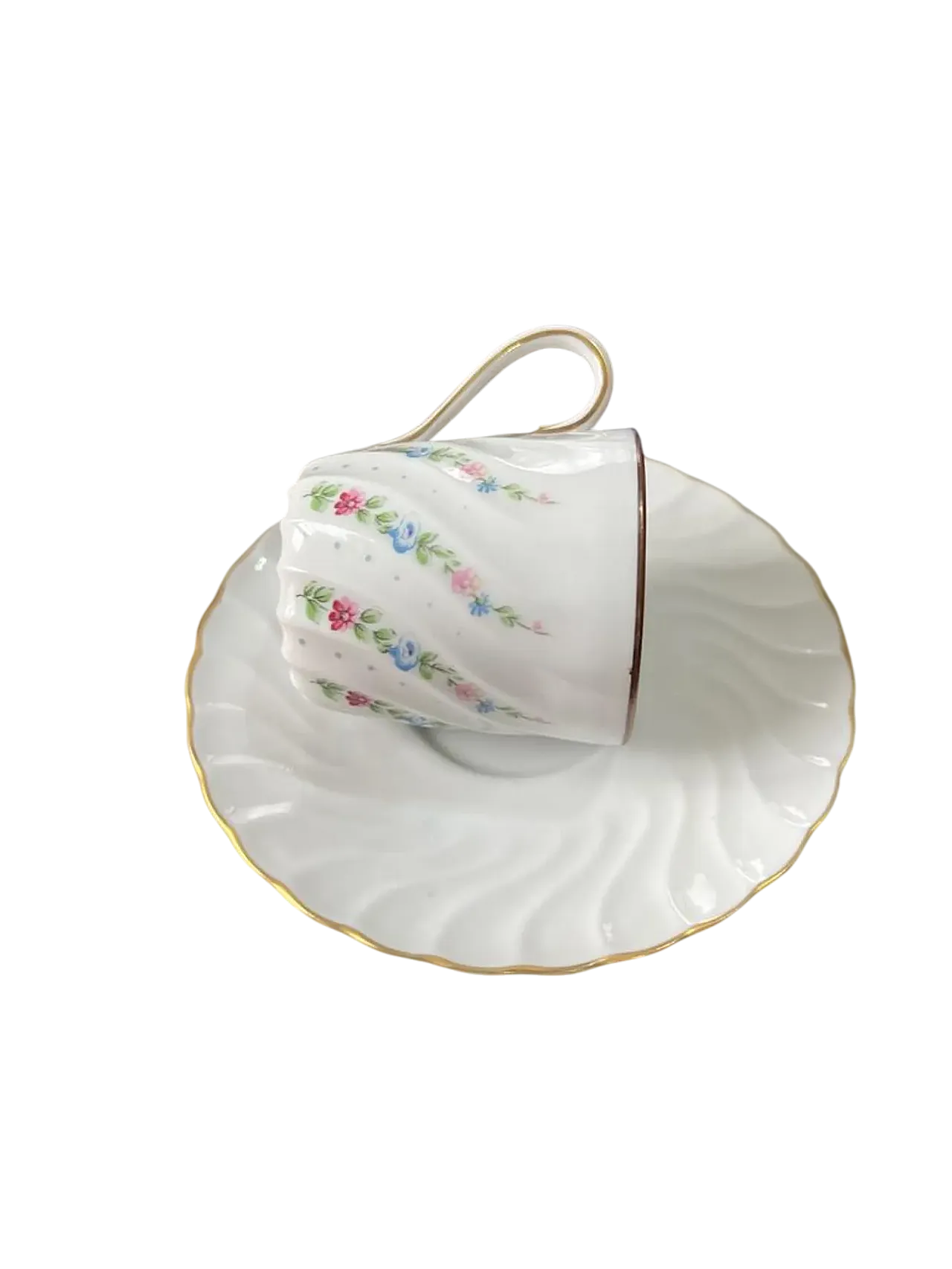 Richard Ginori porcelain tableware set with golden border, 1990s 15